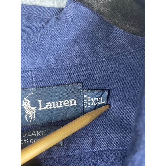 Ralph Lauren Men's Solid Blue Button Up Shirt Size XXL - Picture 3 of 10